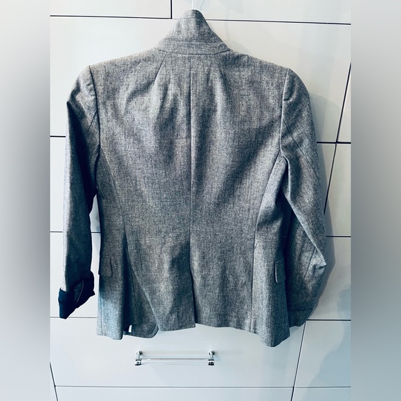 POPPED COLLAR STRUCTURED LINEN BLAZER LINED - Picture 5 of 5